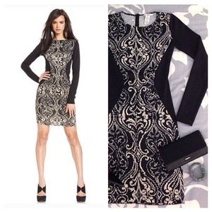 Black & white damask print dress